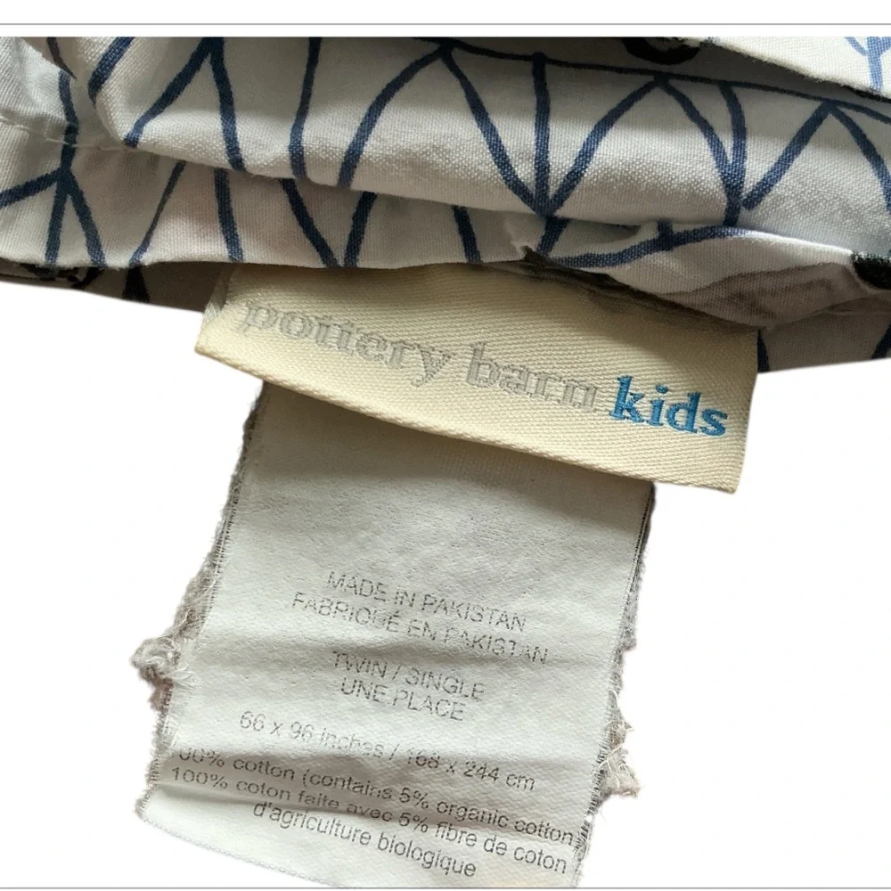 Pottery Barn Kids Landon Cars Twin Flat Sheet 100% Organic Cotton Bedding
